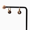 ∅16mm Dames Oorringen met Tijgeroog Stenen Donut Hangers Verguld RVS