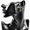 ∅16mm Dames Oorringen met Tijgeroog Stenen Donut Hangers Verguld RVS
