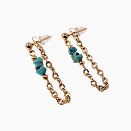 ∅4mm Boloorbellen met met Ketting en Turquoise Stenen Verguld Stalen