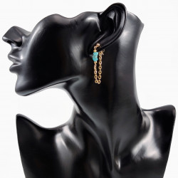 ∅4mm Boloorbellen met met Ketting en Turquoise Stenen Verguld Stalen