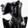 ∅4mm Boloorbellen met met Ketting en Turquoise Stenen Verguld Stalen