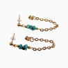 ∅4mm Boloorbellen met met Ketting en Turquoise Stenen Verguld Stalen