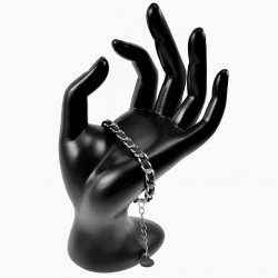 22cm x 7mm Cubaanse Armband met Zwarte PU-Leer Dames RVS verstelbar