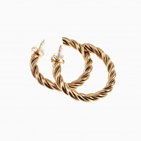 ∅30mm Oppen Oorringen Dames - Verguld Roestvrij staal - Gedraaid Oorbellen met Slangenpatroon