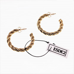 ∅30mm Oppen Oorringen met Slangenpatroon Dames Verguld RVS Gedraaid
