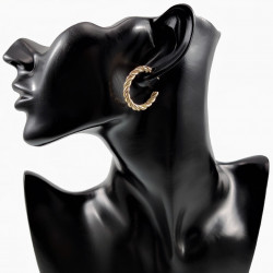 ∅30mm Oppen Oorringen met Slangenpatroon Dames Verguld RVS Gedraaid