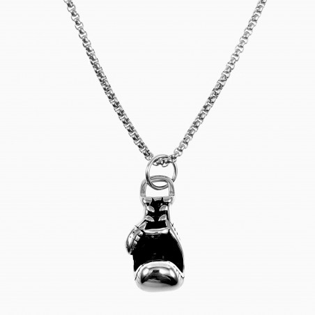 60cm x 3,5mm Jasseron-Ketting Bokshanger Unisex - Verguld Roestvrij Staal - Ketting met Bokshandschoen Hanger - Dames - Heren
