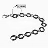 Ronde Schakelsarmband - Zwart Keramiek - Titanium Staal - Armband Dames