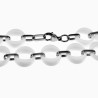 Ronde Schakelsarmband - Witte Keramiek - Titanium Staal - Armband Dames