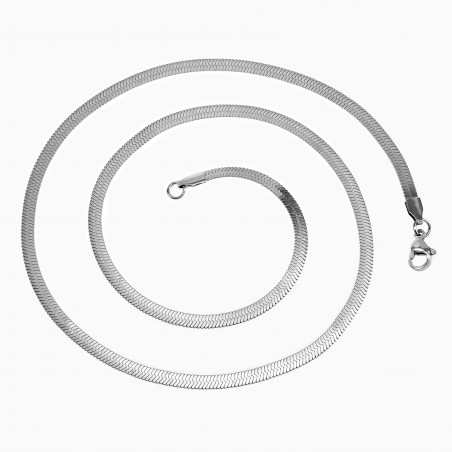 60cm x 4mm Platte Slangenketting - Roestvrij Stalen - Ketting Dames - Heren