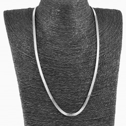 60cm x 4mm Platte Slangenketting - Roestvrij Stalen - Ketting Unisex