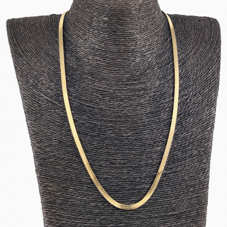 60cm x 4mm Platte Slangenketting - Verguld Roestvrij Stalen - Ketting Dames - Heren