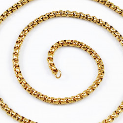 70cm x 4mm Jasseron Schakelketting Unisex Verguld Roestvrij Stalen