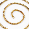70cm x 4mm Jasseron Schakelketting Unisex Verguld Roestvrij Stalen