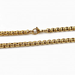 70cm x 4mm Jasseron Schakelketting Unisex Verguld Roestvrij Stalen