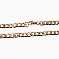 55cm x 5mm Cubaanse Ketting Unisex - Stalen Goud Kleur Schakelketting