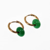 ∅16mm Oorringen met Maleisische Jade Stenen Donut Hangers Verguld RVS