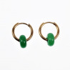 ∅16mm Oorringen met Maleisische Jade Stenen Donut Hangers Verguld RVS