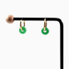 ∅16mm Oorringen met Maleisische Jade Stenen Donut Hangers Verguld RVS