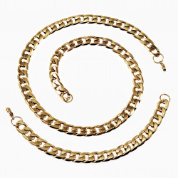 60cm x11mm Cubaanse Ketting Heren Roestvrij Stalen Goud Kleur