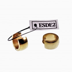 ∅13mm x 7mm - Brede Oorringen Dames - Heren - Verguld RVS - Stalen Oorbellen Unisex