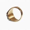Zegelring Heren - Schorpioenen Ontwerp - Stalen Goudkleur - Ring met Onyx Steen