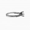 Ring Dames - S925 Zilver Gerhodineerd - Verlovingsring - Een maat - Verstelbaar Ring - Ring met Zirkonia