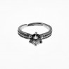 Verlovingsring - Ring Dames - S925 Zilver Gerhodineerd - Een maat - Verstelbaar Ring - Ring met Zirkonia