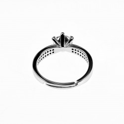Verlovingsring - Ring Dames - S925 Zilver Gerhodineerd - Een maat - Verstelbaar Ring - Ring met Zirkonia