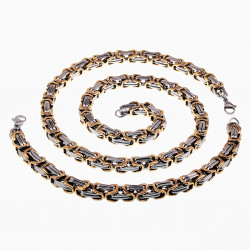 8,5mm Vierkant Koningsketting Heren - Stalen Goudkleur-Zilverkleur - Schakelsketting
