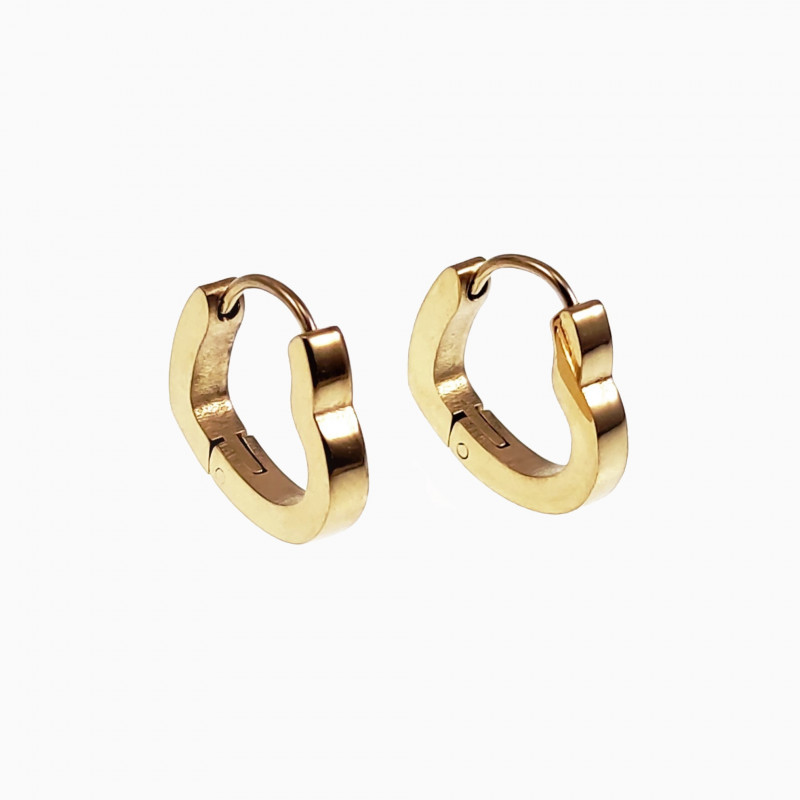 ∅18mm Oorringen Dames - Verguld Stalen - Hartvormige Oorbellen ∅18mm Oorringen Dames - Verguld Stalen - Hartvormige Oorbellen