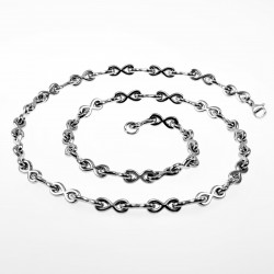 Halsketting Dames Oneindigheids Ketting Stalen Infinity Schakelketting
