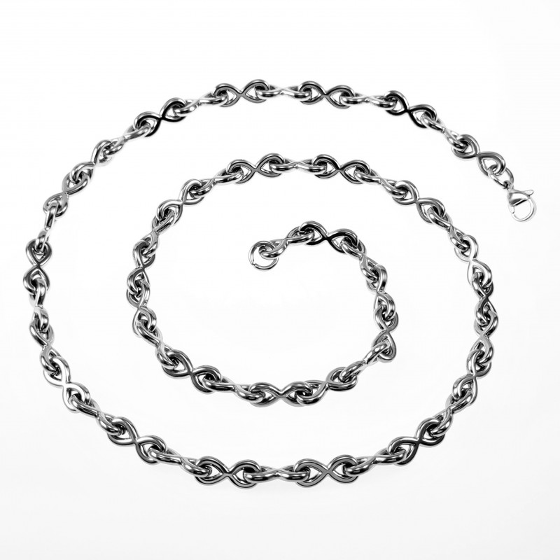 Halsketting Dames Oneindigheids Ketting Stalen Infinity Schakelketting Halsketting Dames Oneindigheids Ketting Stalen Infinity Schakelketting