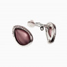 Druppelvorm Clip-on Oorbellen Dames Oorclips Paarse Cabochon Strass
