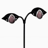 Druppelvorm Clip-on Oorbellen Dames Oorclips Paarse Cabochon Strass