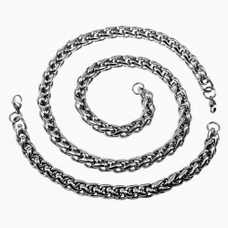 60cm 10mm Visgraat Ketting Heren Roestvrij Staal Dikke Schakelketting