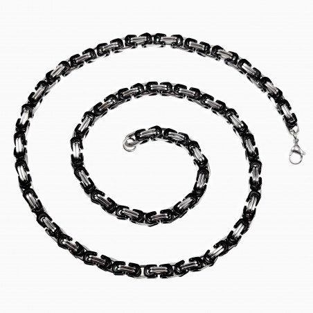 Vierkant Koningsketting Heren Stalen Zwarte PVC-Coating Schakelketting