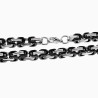 22cm x 6mm Vierkant Konigsarmband Heren - Stalen Zwarte PVD-Coating-Zilverkleur - Schakelarmband