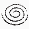60cm x 6mm Vierkant Koningsketting Heren - Stalen Zwarte PVD-Coating/Zilverkleur - Schakelketting