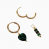 ∅18mm Oorringen met Hart en Buis Malachiet Hangers Verguld RVS