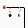 ∅18mm Oorringen met Hart en Buis Malachiet Hangers Verguld RVS