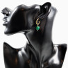 ∅18mm Oorringen met Hart en Buis Malachiet Hangers Verguld RVS