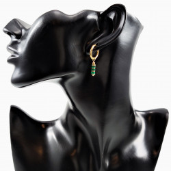 ∅18mm Oorringen met Hart en Buis Malachiet Hangers Verguld RVS