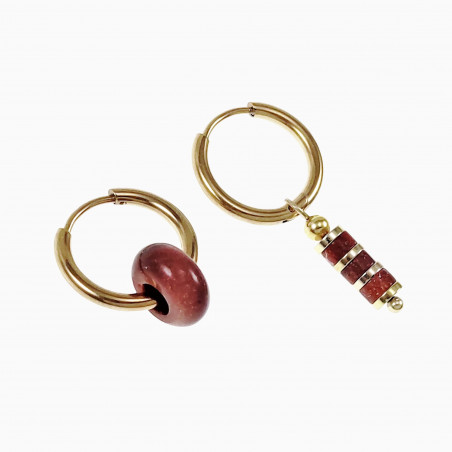 ∅18mm Oorringen met Donut en Buis Gouden Zandsteen Hangers Verguld RVS