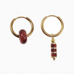 ∅18mm Oorringen met Donut en Buis Gouden Zandsteen Hangers Verguld RVS