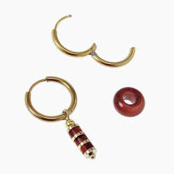 ∅18mm Oorringen met Donut en Buis Gouden Zandsteen Hangers Verguld RVS