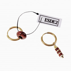 ∅18mm Oorringen met Donut en Buis Gouden Zandsteen Hangers Verguld RVS