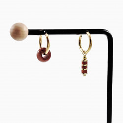 ∅18mm Oorringen met Donut en Buis Gouden Zandsteen Hangers Verguld RVS
