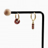 ∅18mm Oorringen met Donut en Buis Gouden Zandsteen Hangers Verguld RVS