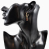 ∅18mm Oorringen met Donut en Buis Gouden Zandsteen Hangers Verguld RVS
